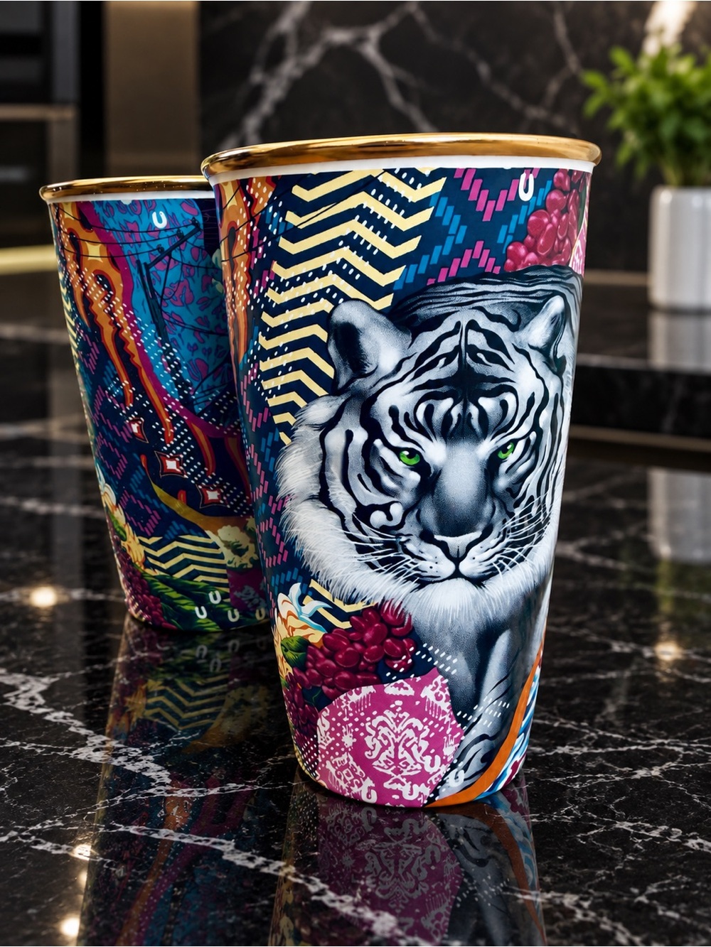 Starbucks x Tristan Eaton Sumatra Tiger 2017 Ceramic Coffee Tumbler Travel Mug